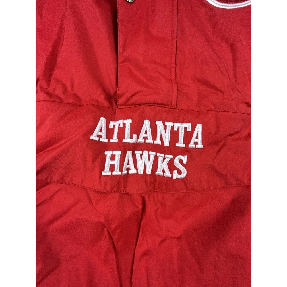 Vintage Starter NBA Atlanta Hawks Retro Logo Mens M Embroidered Half-Zip Jacket